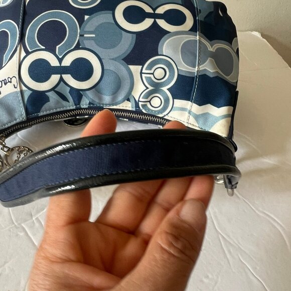 COACH POPPY DENIM PATCHWORK CANVAS SHOULDER BAG - Picture 5 of 10